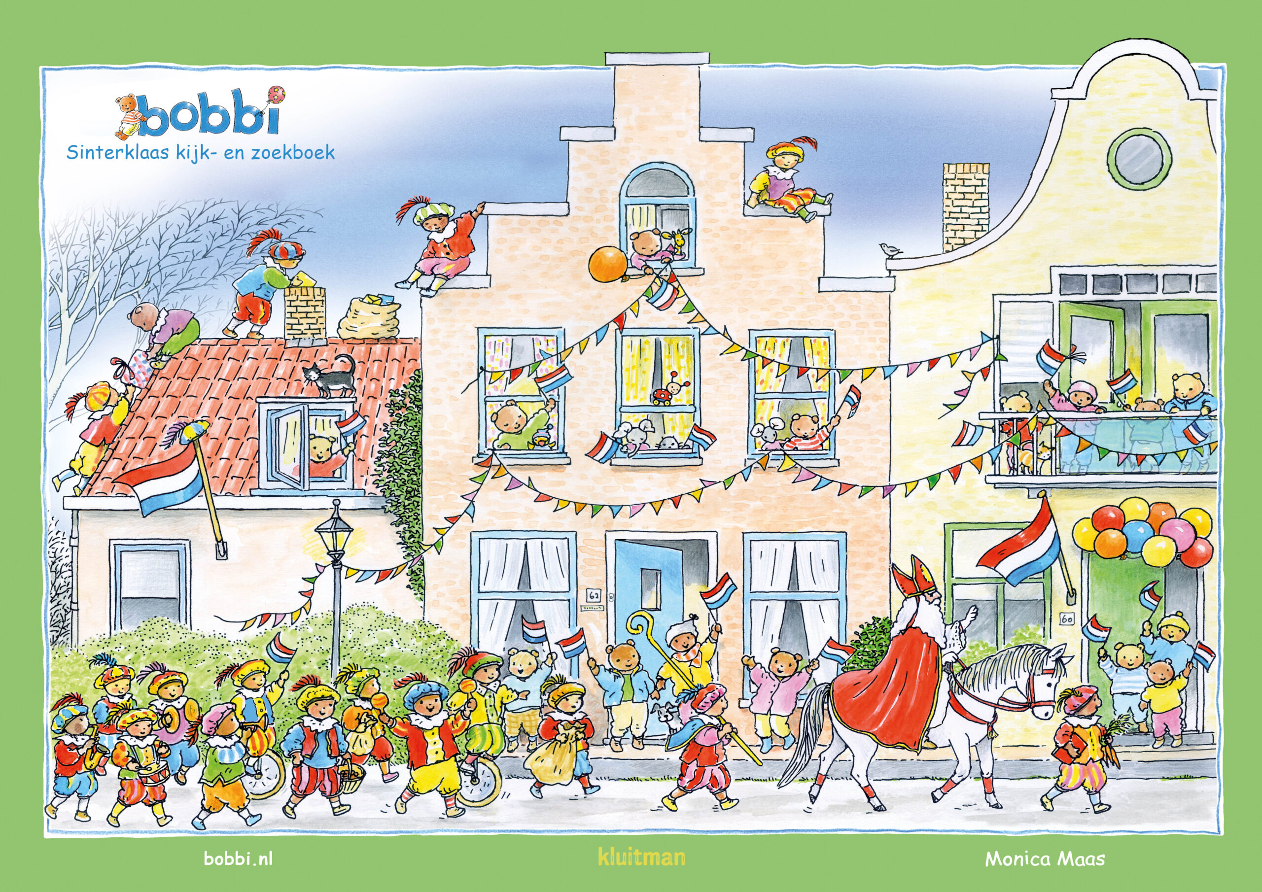 drie posters uit het Sinterklaas kijk- en zoekboek Bobbi kinderboeken - Vrolijke boeken voor